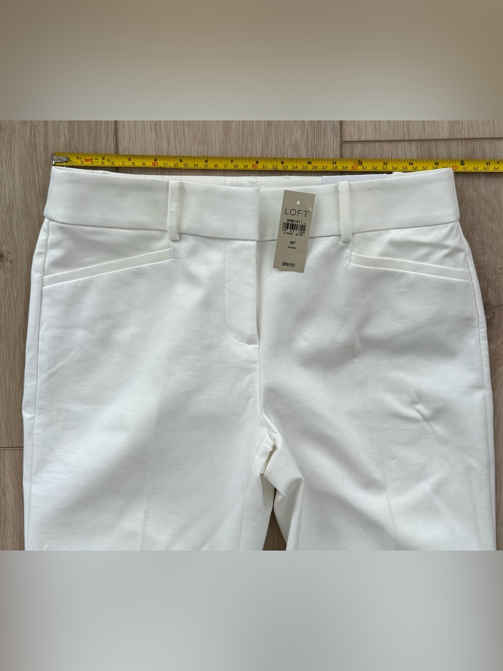 LOFT Riviera Pants White 6 Petite Cropped Marisa Fit Stretch New w/ tags NWT - Picture 9 of 16